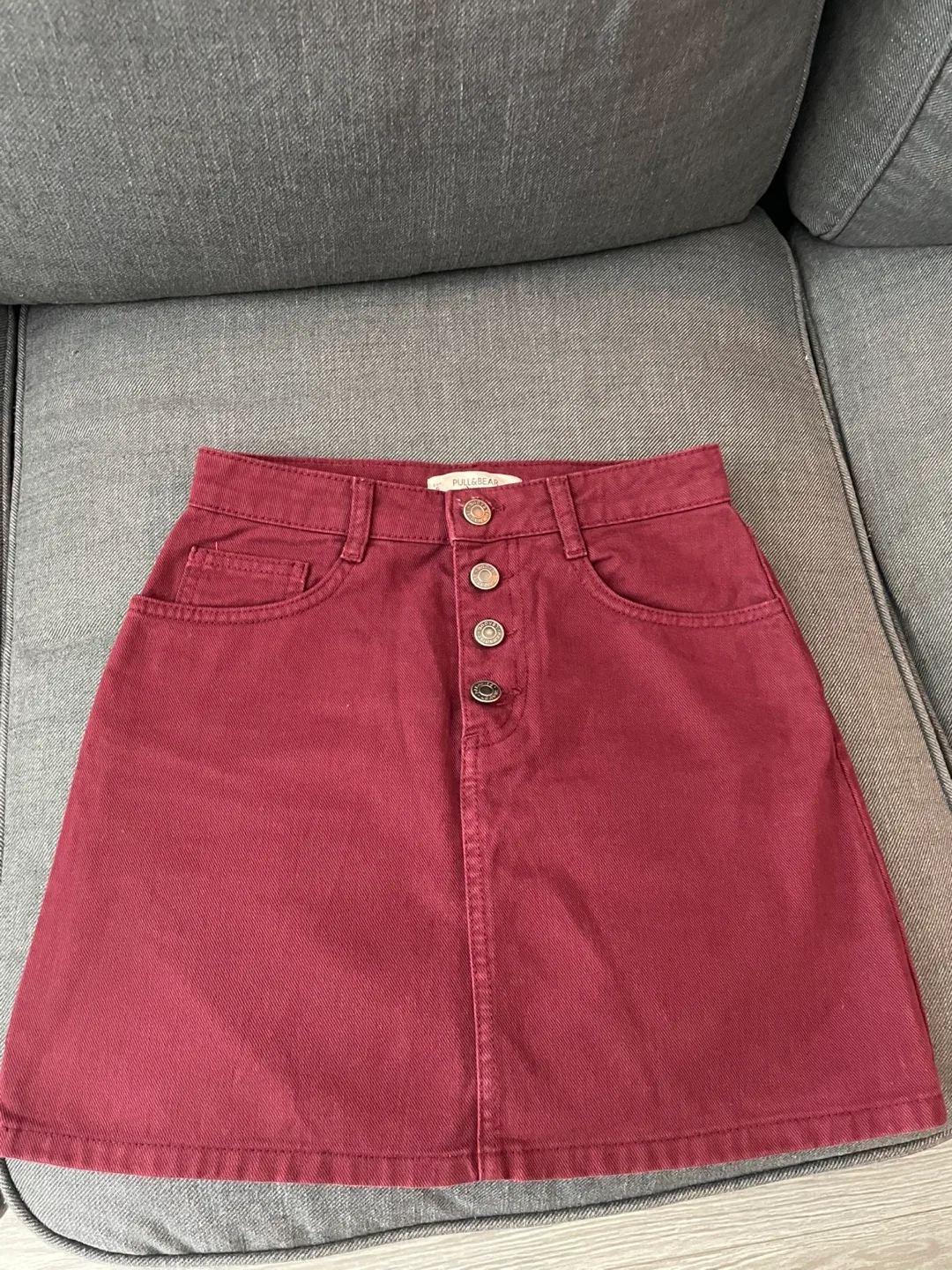Pull&Bear Burgundy Skirt - Size S thumbnail