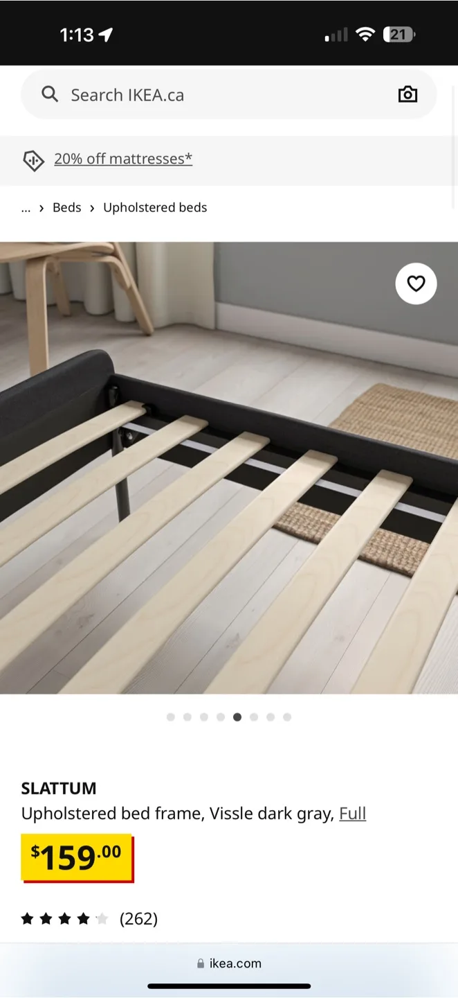 IKEA SLATTUM Upholstered Bed Frame image indicator(3)