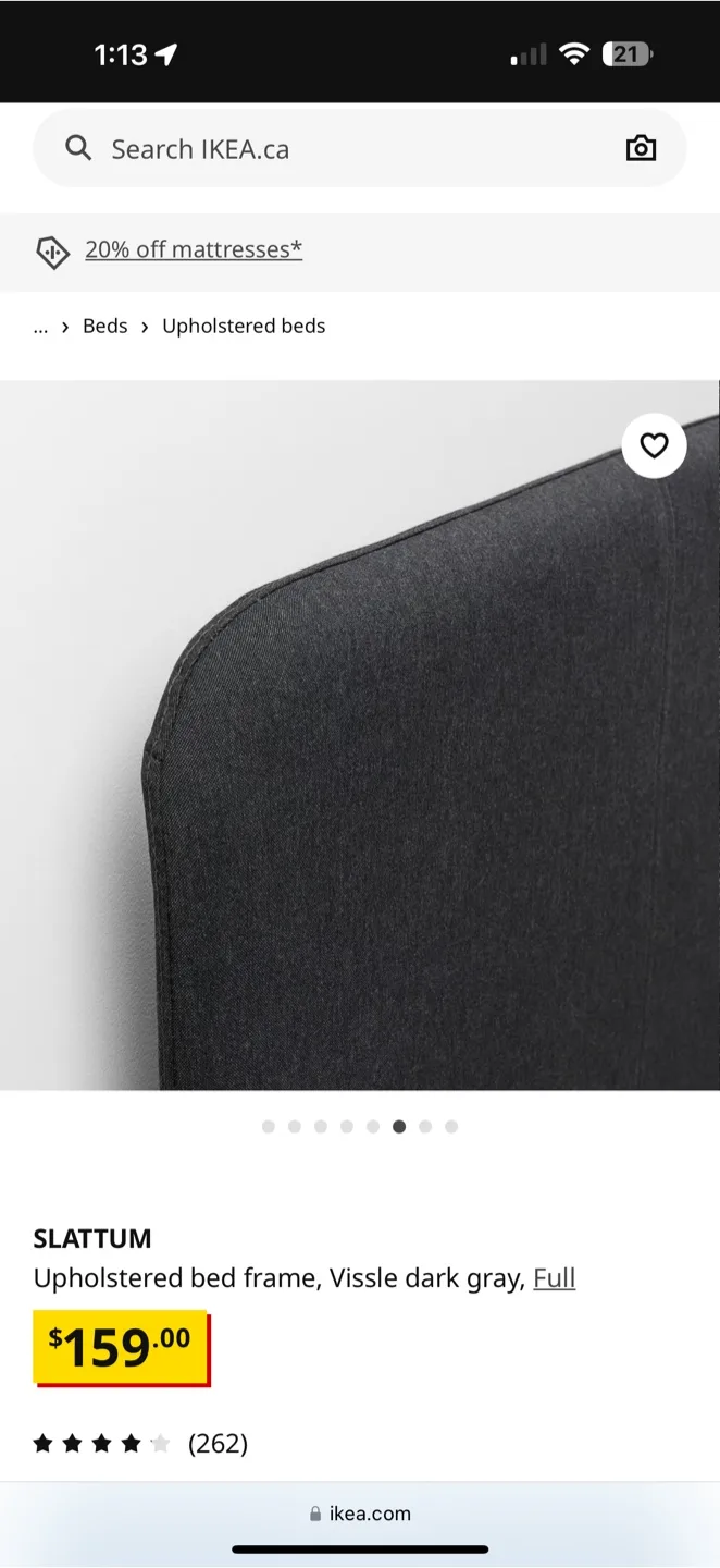 IKEA SLATTUM Upholstered Bed Frame image indicator(4)