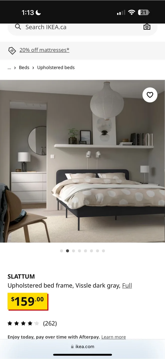 IKEA SLATTUM Upholstered Bed Frame image indicator(2)