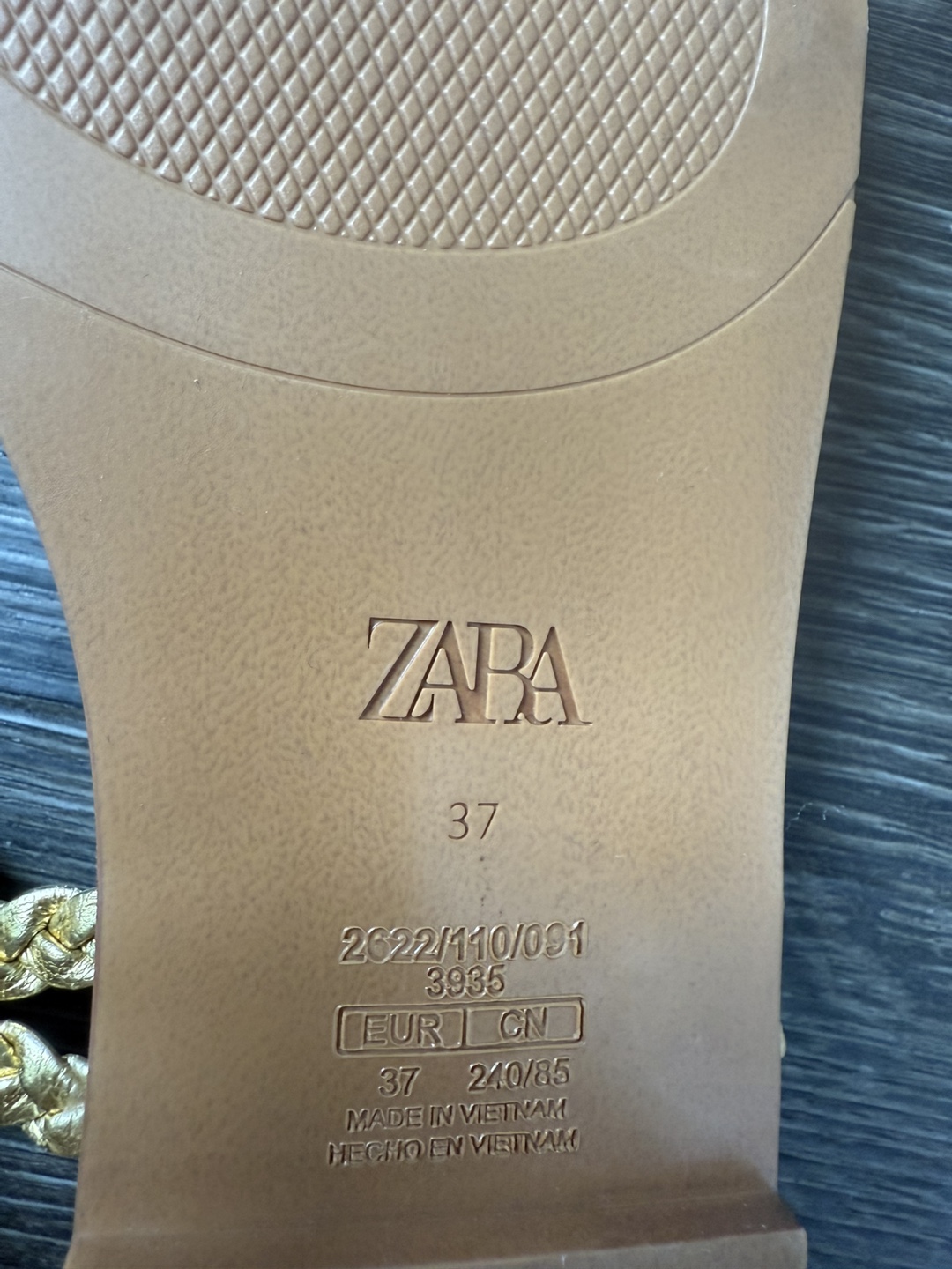 Zara Gold Braided Sandals - Size 37 - photo 3