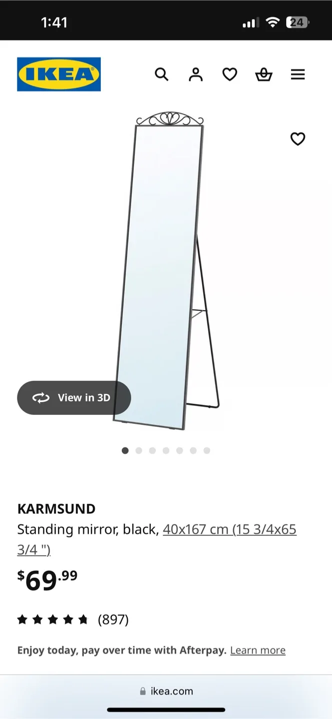 IKEA Karmsund Standing Mirror - Black thumbnail