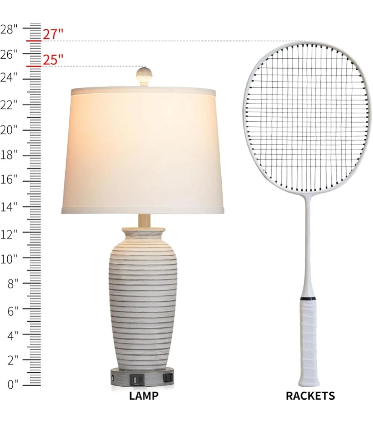 Sinsary 25" Farmhouse Jar Table Lamps Set of 2 - New image indicator(2)