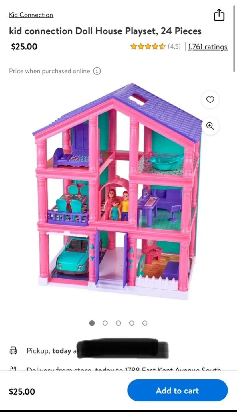 Kid Connection Doll House Playset (24 Pieces) thumbnail