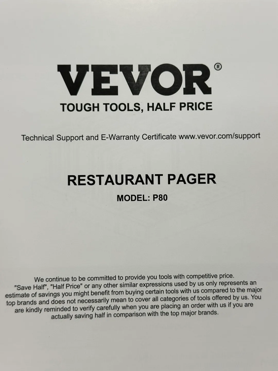 Vevor Restaurant Pager - Model P80 image indicator(2)