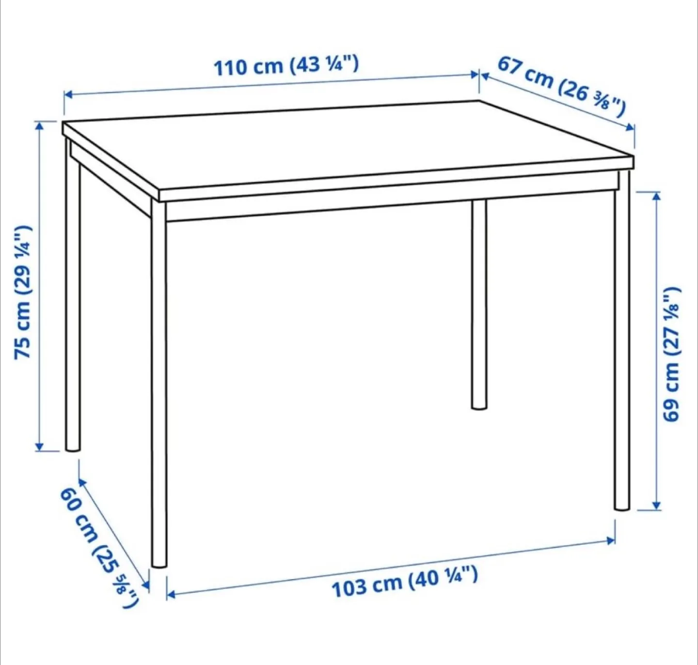 IKEA LINNMON / ADILS Table - Black thumbnail