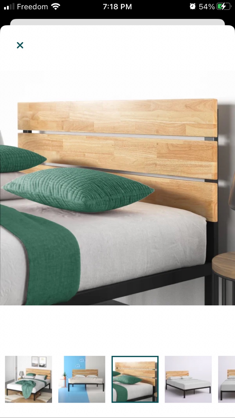 Zinus Wood & Metal Platform Bed Frame with Memory Foam Mattress