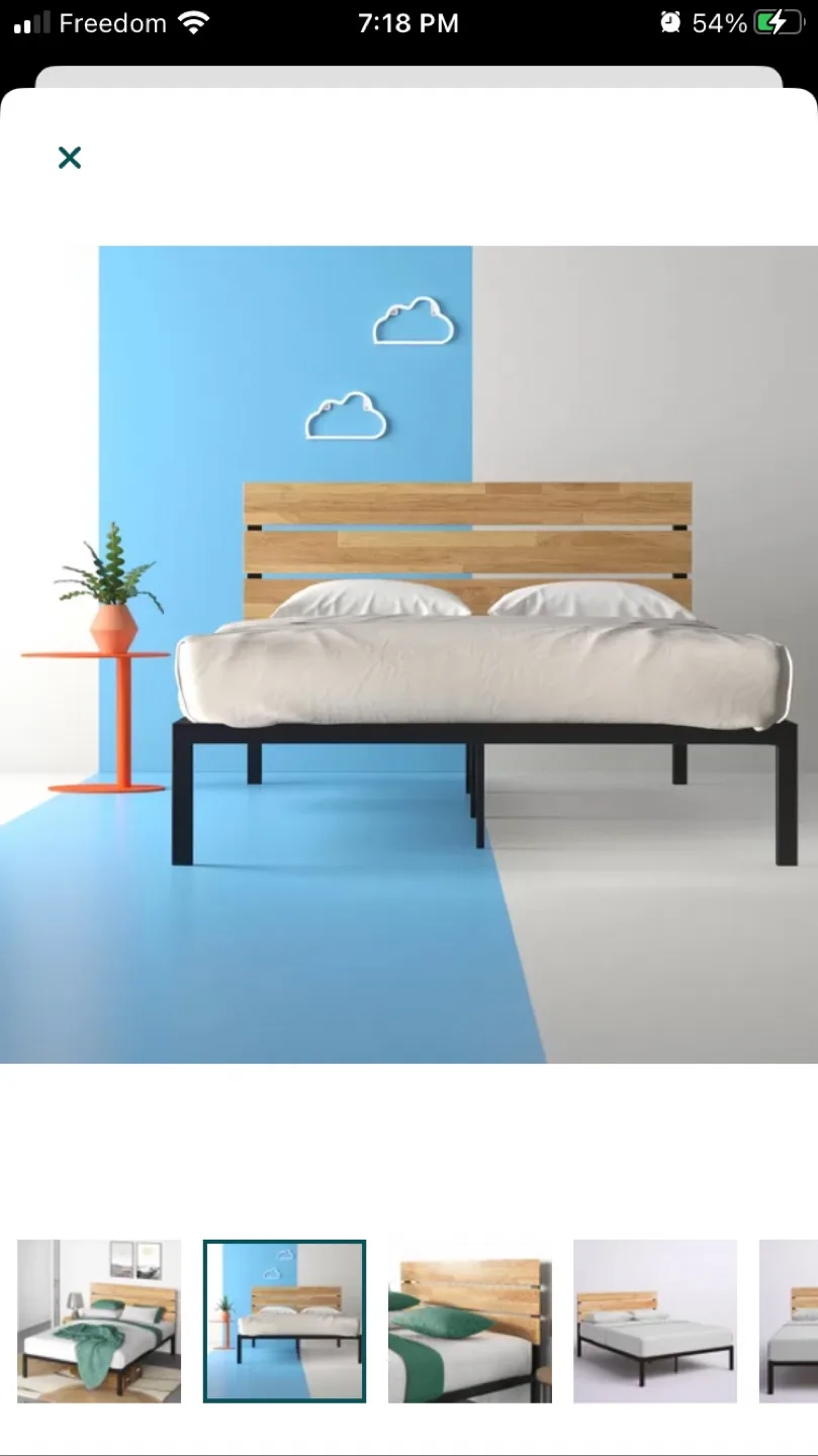 Zinus Wood & Metal Platform Bed Frame with Memory Foam Mattress image indicator(2)