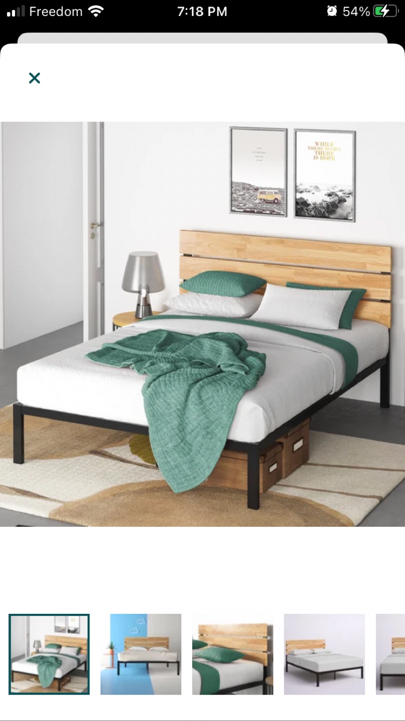 Zinus Wood & Metal Platform Bed Frame with Memory Foam Mattress - photo 3