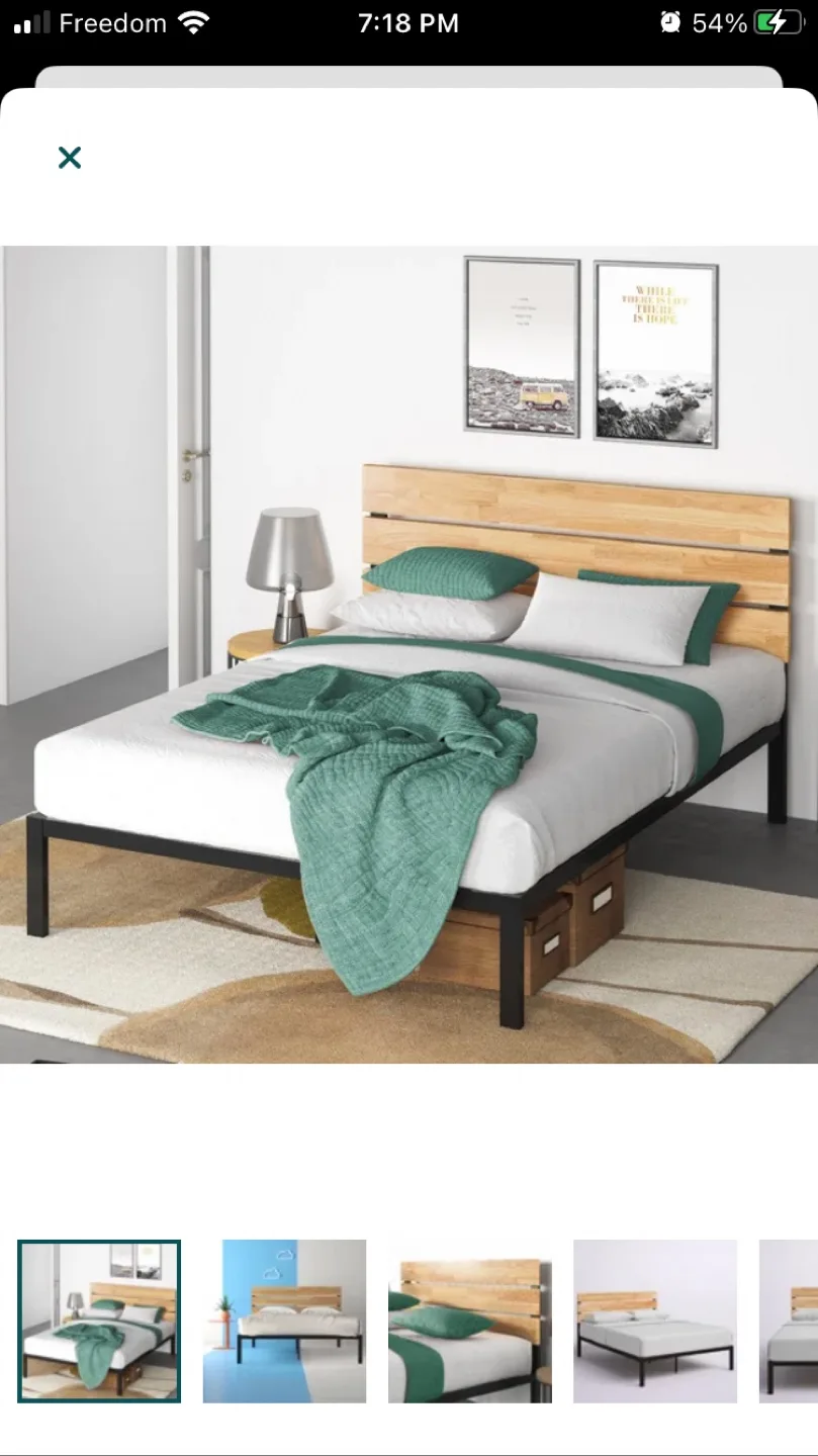 Zinus Wood & Metal Platform Bed Frame with Memory Foam Mattress image indicator(3)