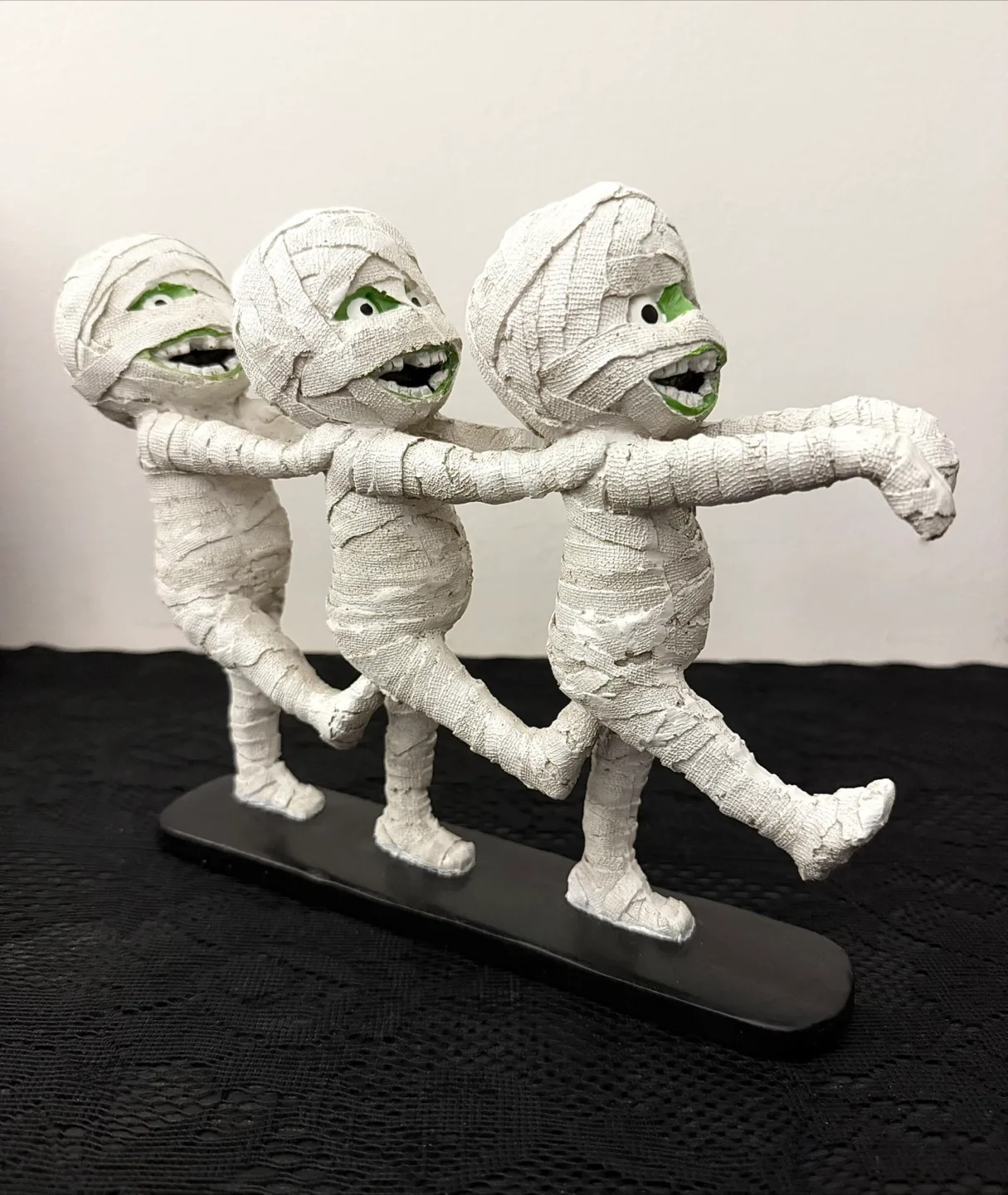 NEW Spooky Cute Halloween Mummy Trio Figurine Statue Decor thumbnail