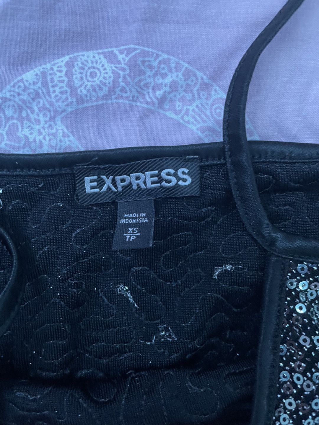 Express Black Sequin Tank Top - XS - photo 2