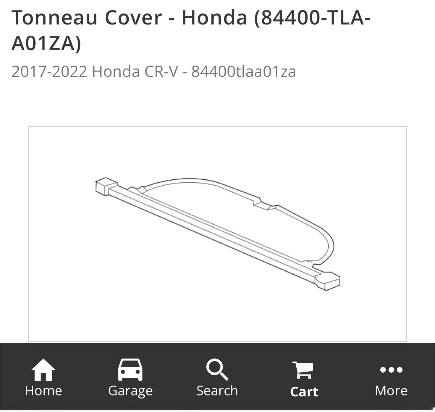 2021 Honda CR-V Tonneau Cargo Cover - Black - photo 2