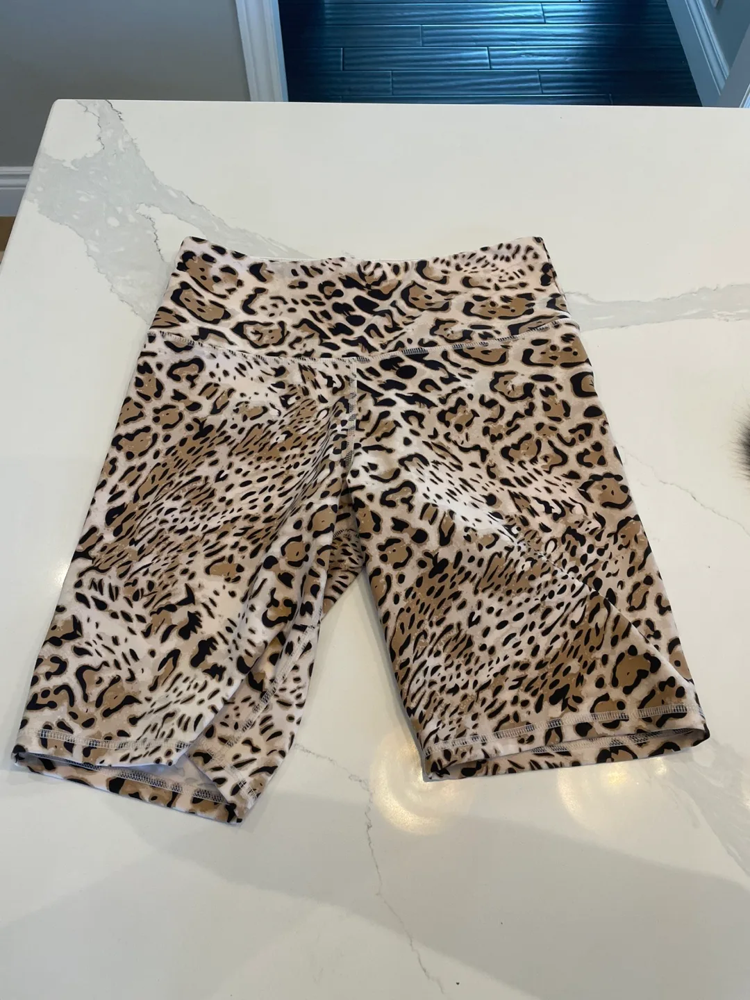 H&M Sport Leopard Print Bike Shorts - Size M thumbnail