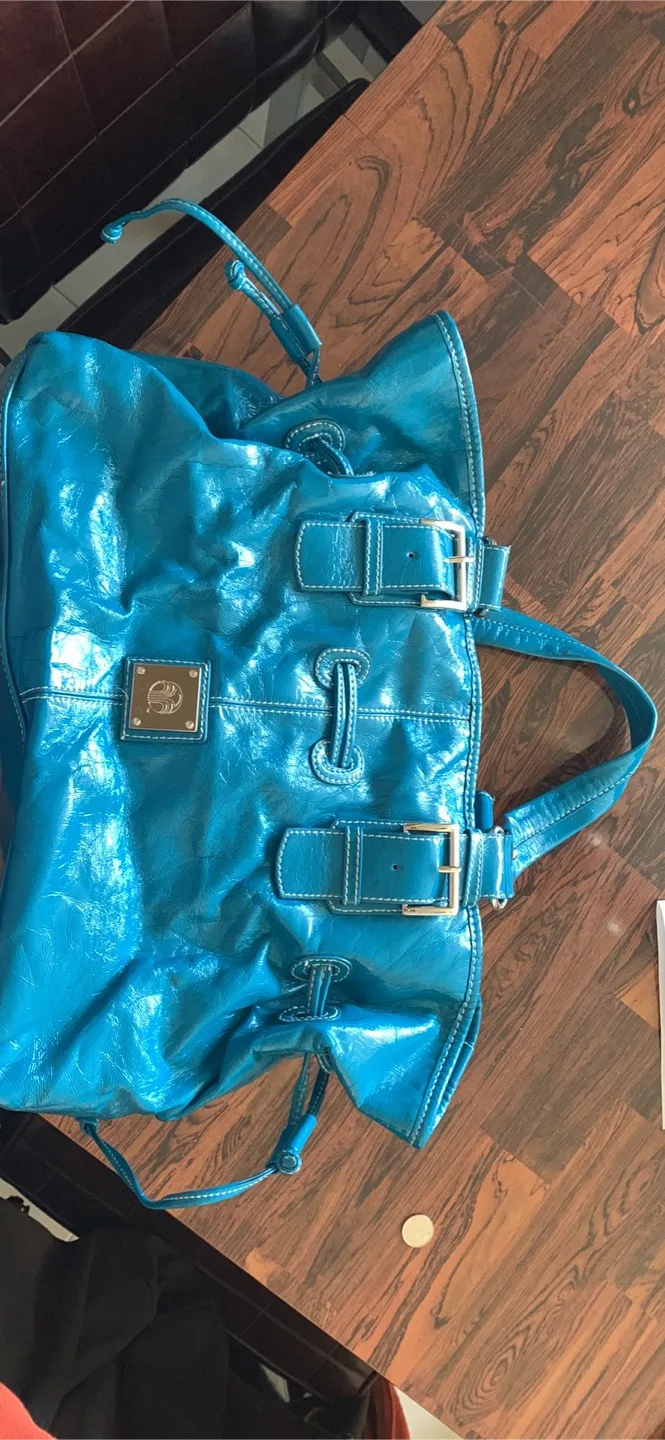 Turquoise Leather Handbag thumbnail