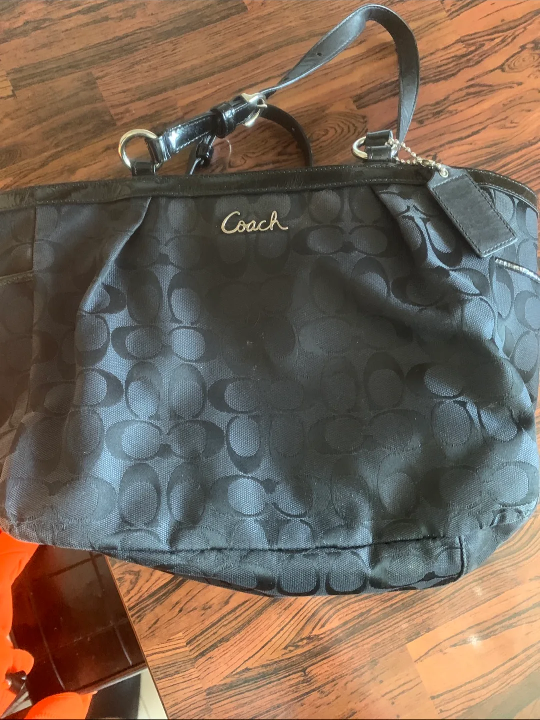 Coach Black Signature Print Tote Bag thumbnail
