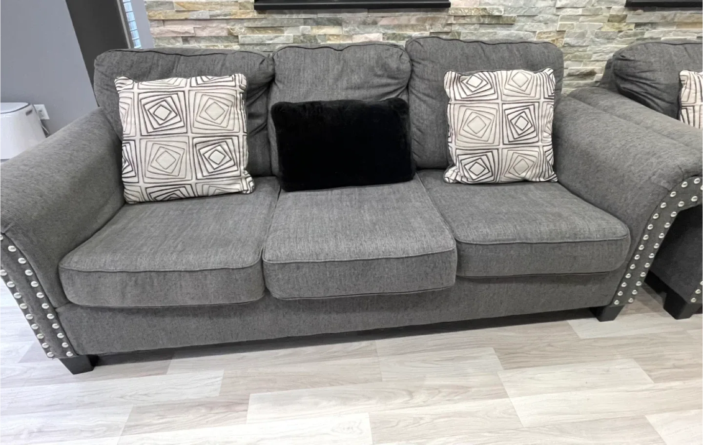 Ashley Grey Sofa and Loveseat Set image indicator(3)