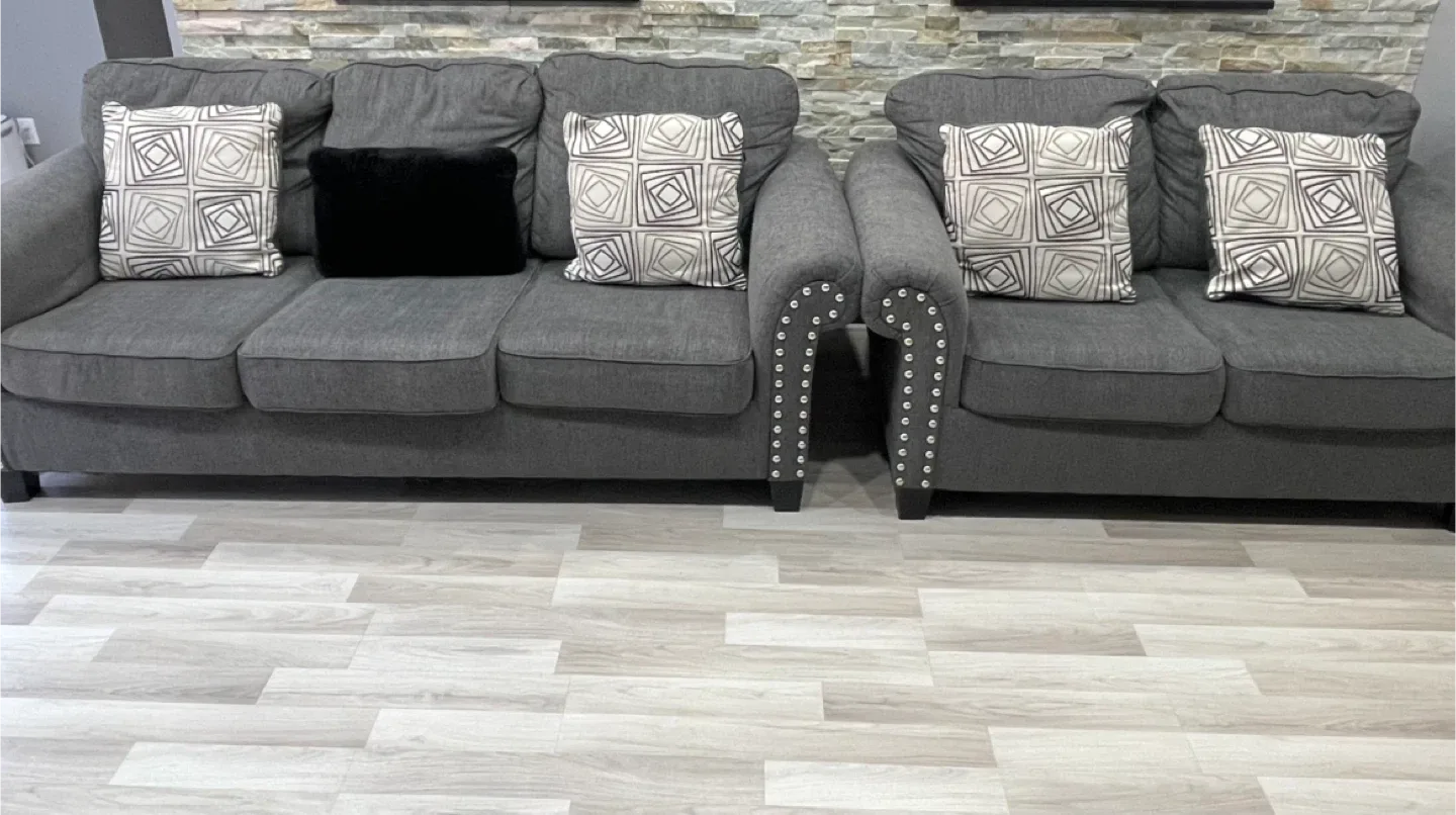 Ashley Grey Sofa and Loveseat Set image indicator(6)