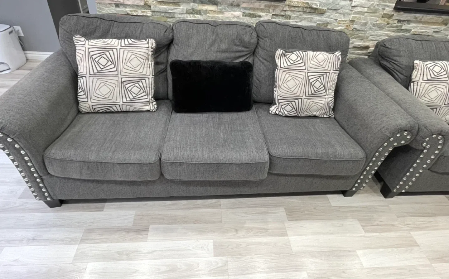 Ashley Grey Sofa and Loveseat Set image indicator(4)