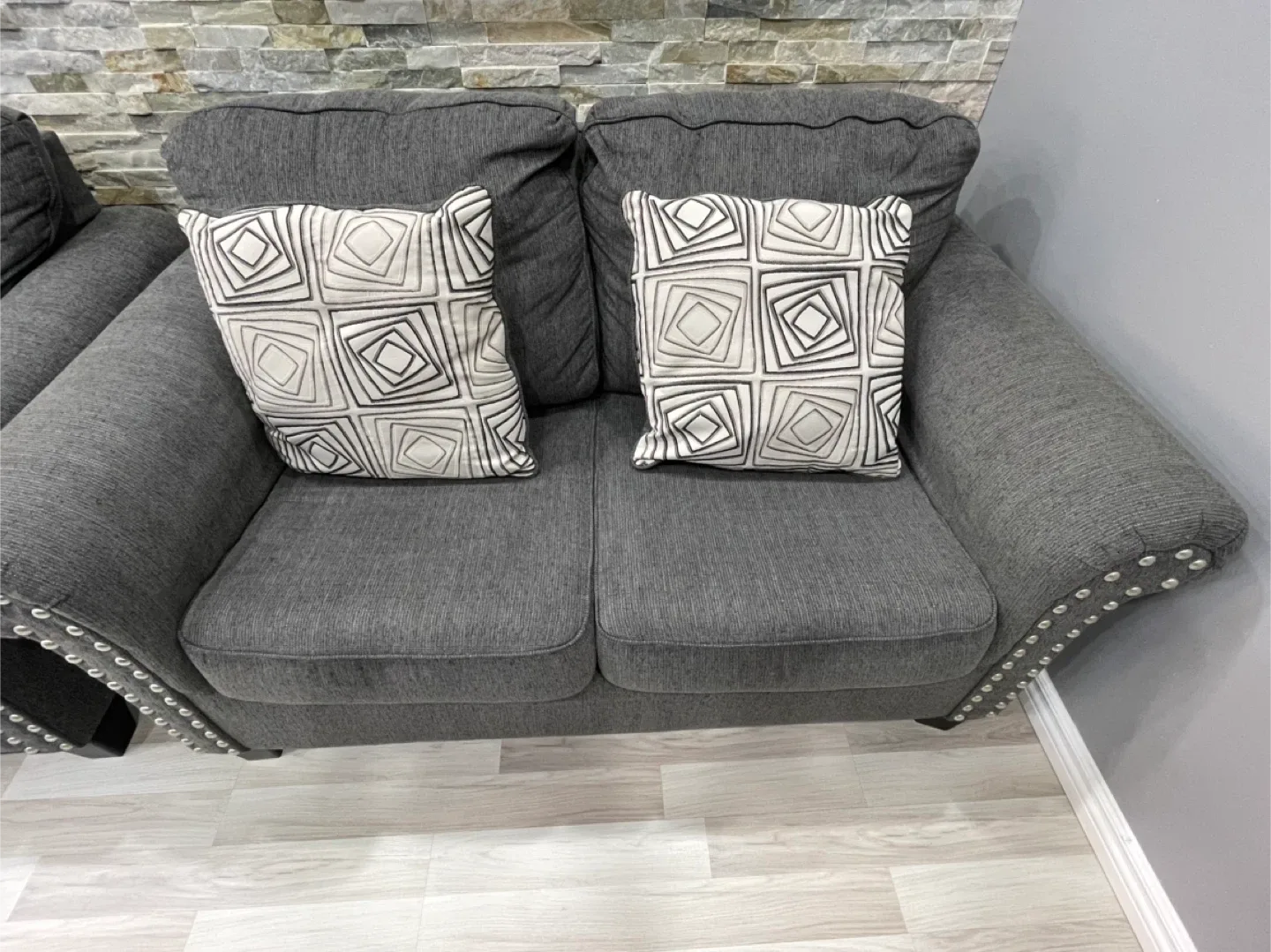 Ashley Grey Sofa and Loveseat Set image indicator(2)