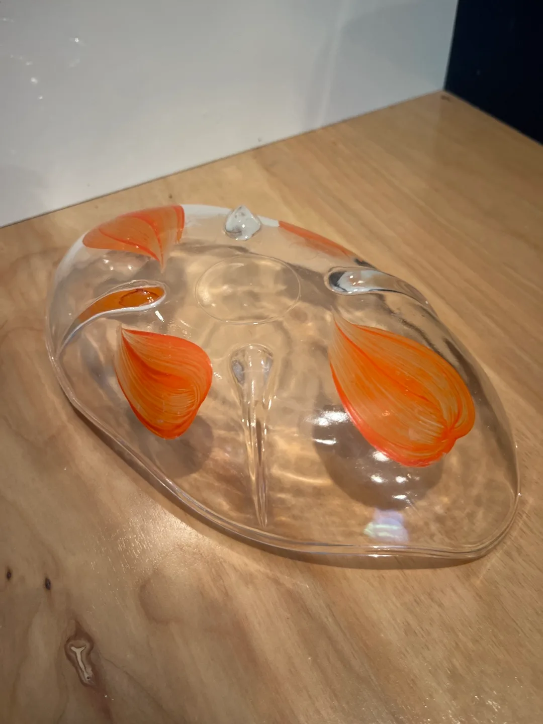 vintage Anchor Hocking Orange Leaf Chip and Dip Bow image indicator(2)