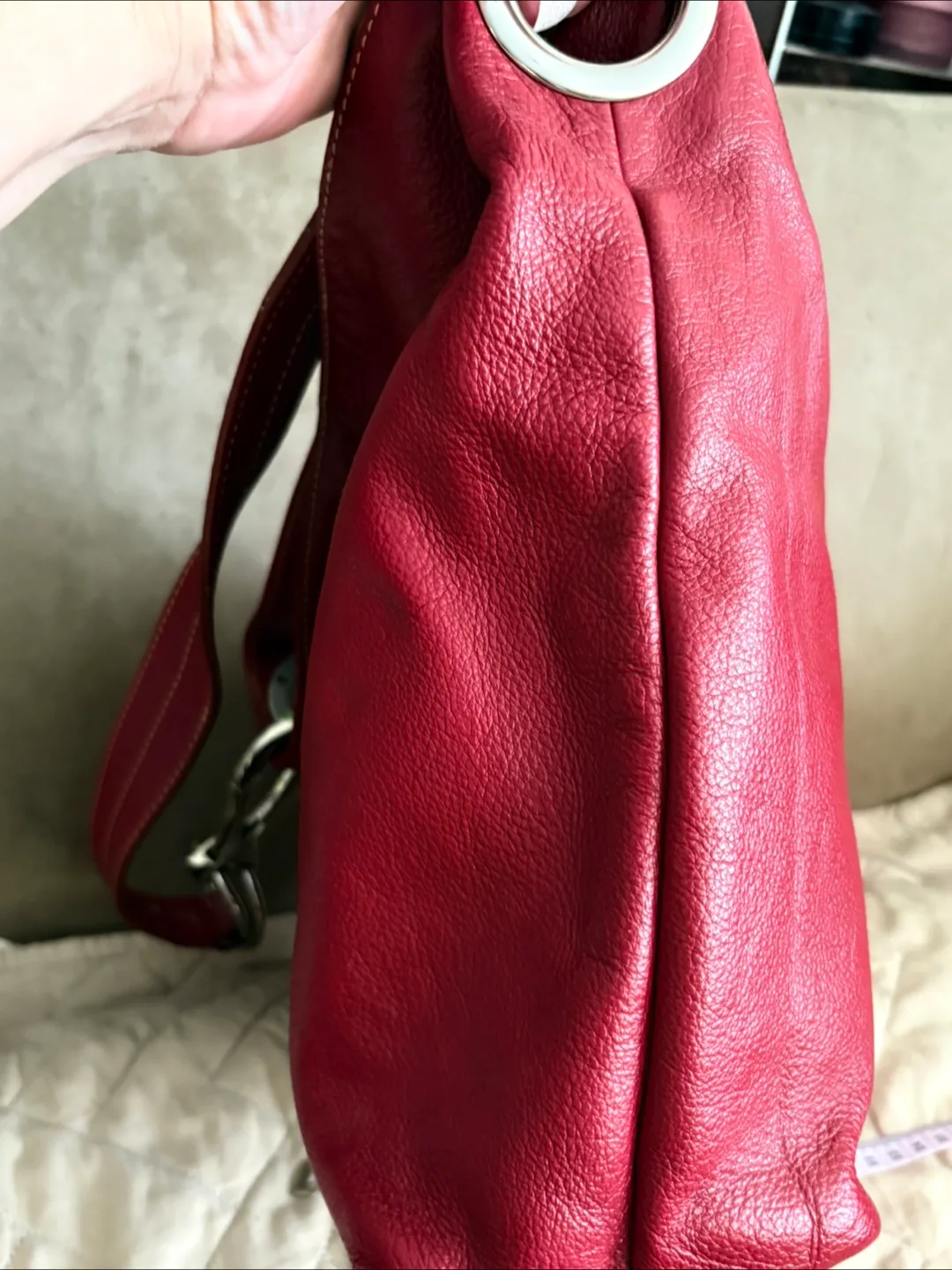 Red Leather Shoulder bag image indicator(6)