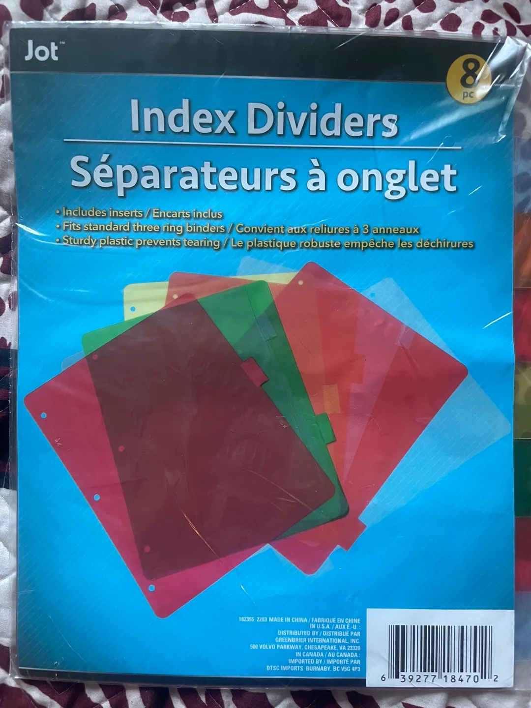 Jot Index Dividers - 8 pc