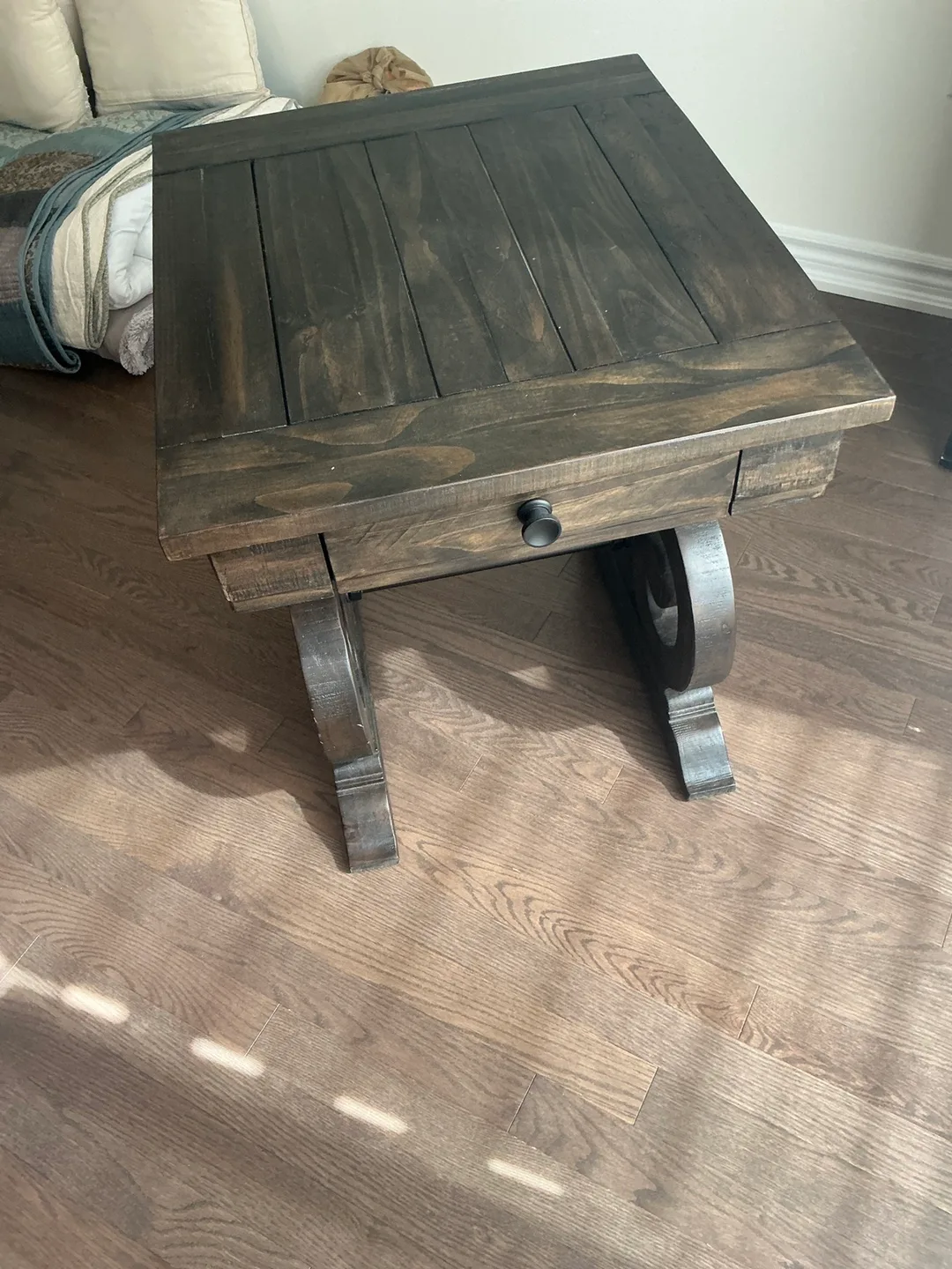 Dark Wood End Table thumbnail