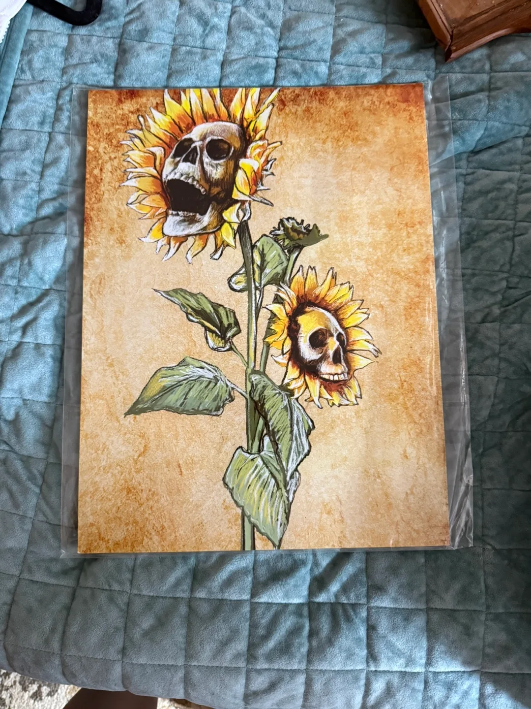 Sunflower Skull Art Print thumbnail