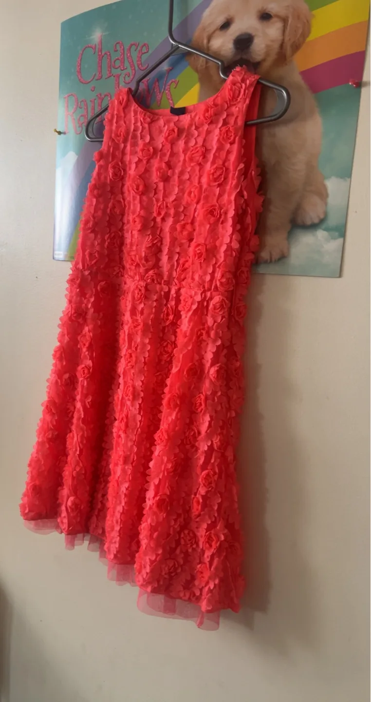 Gap Kids Coral Dress with Rose Details thumbnail