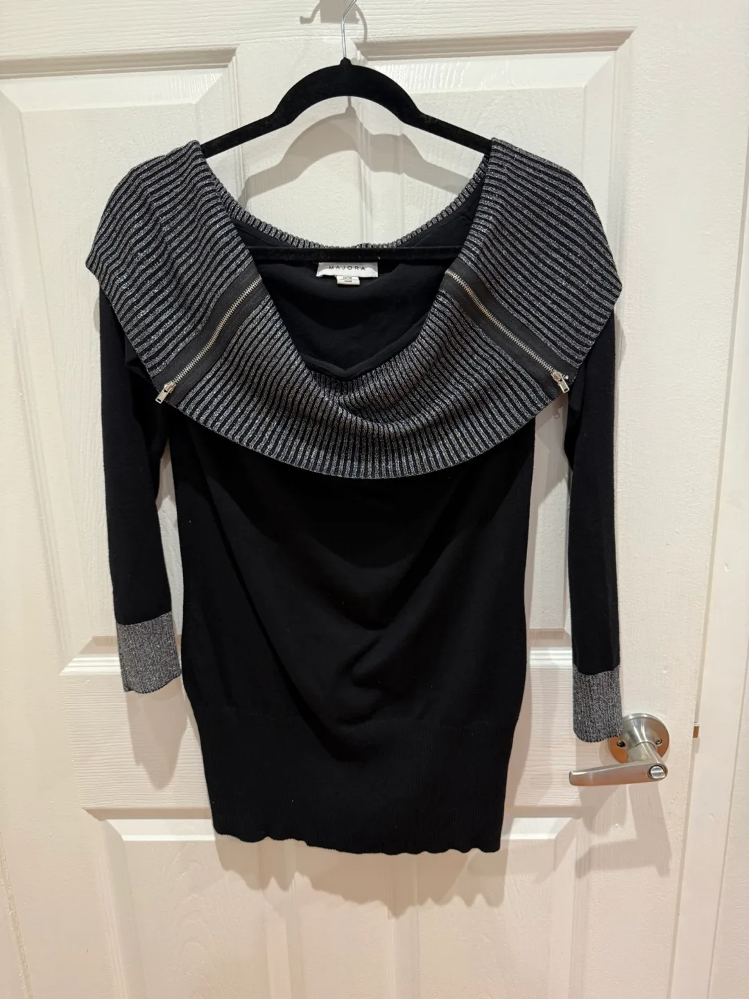 Black and Silver Sweater top thumbnail