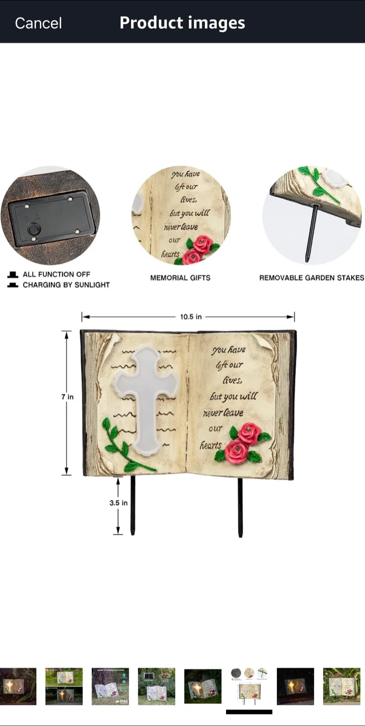 Bible Cross Solar Garden Decor image indicator(7)