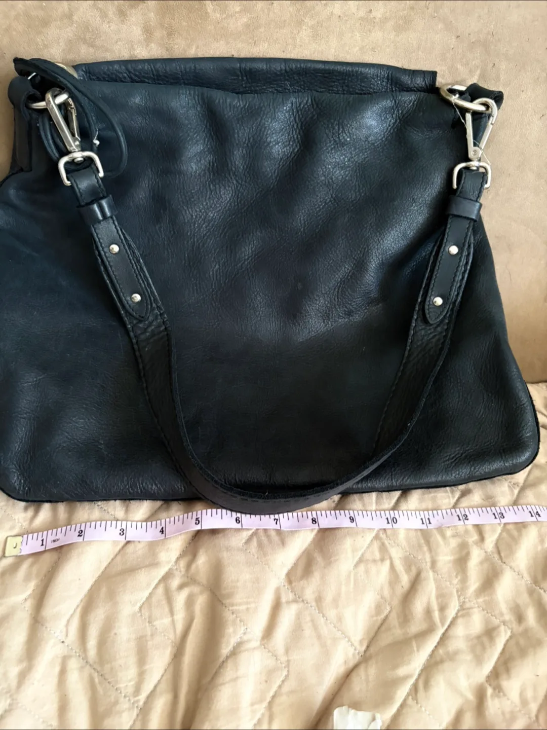 Roots Black Leather Handbag thumbnail