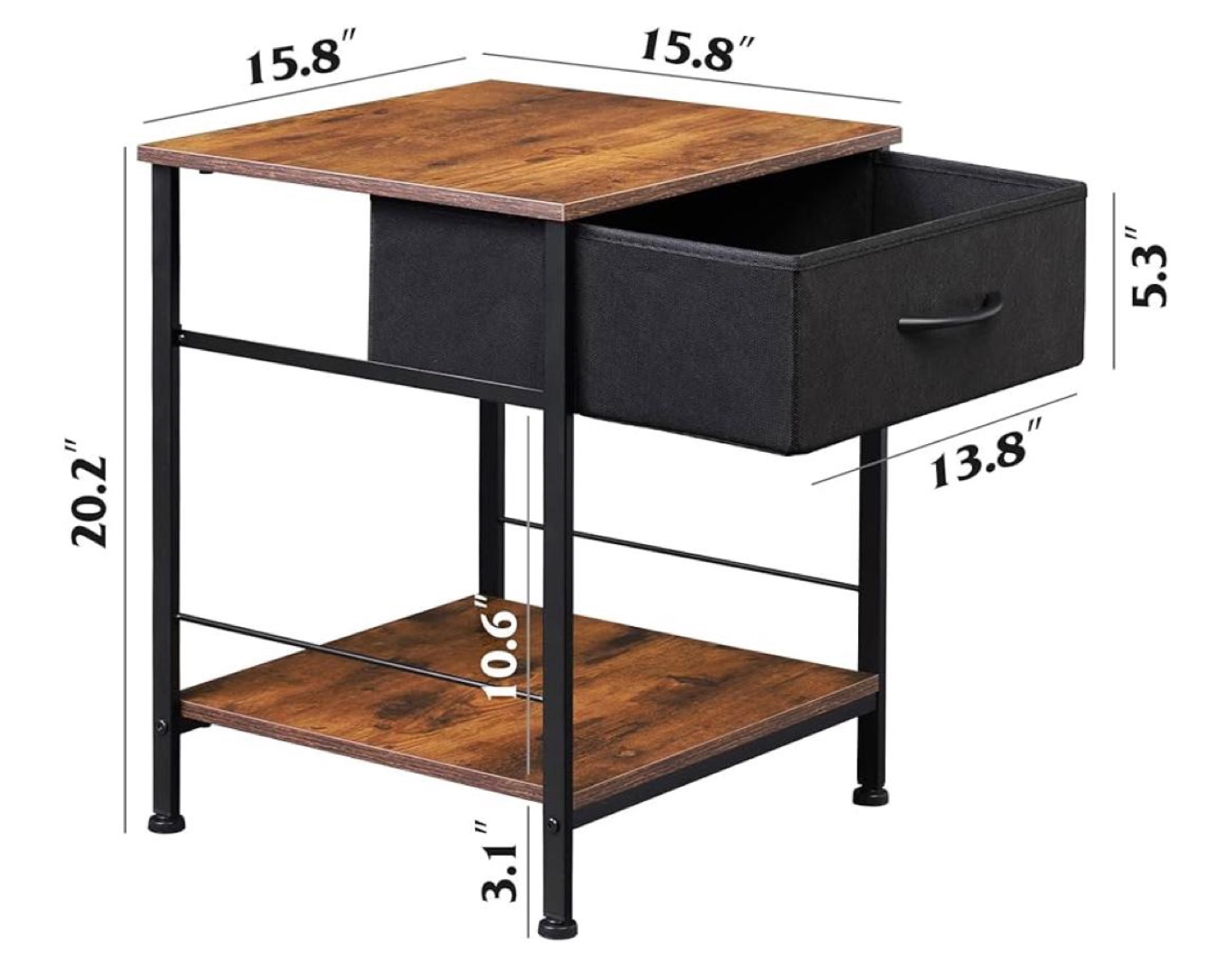 Nightstand with Drawer & Shelf - photo 4