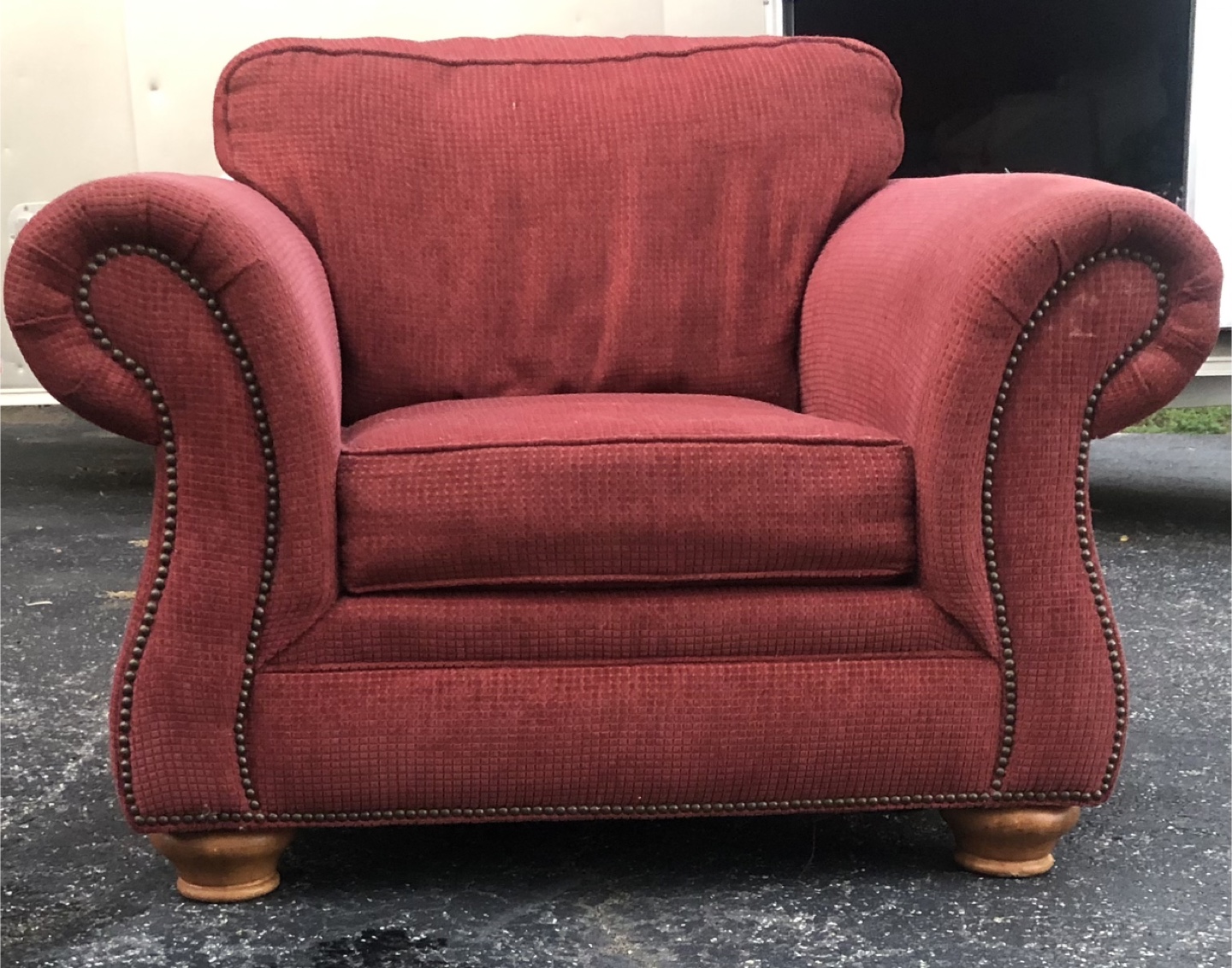 Upholstered Armchair - Red