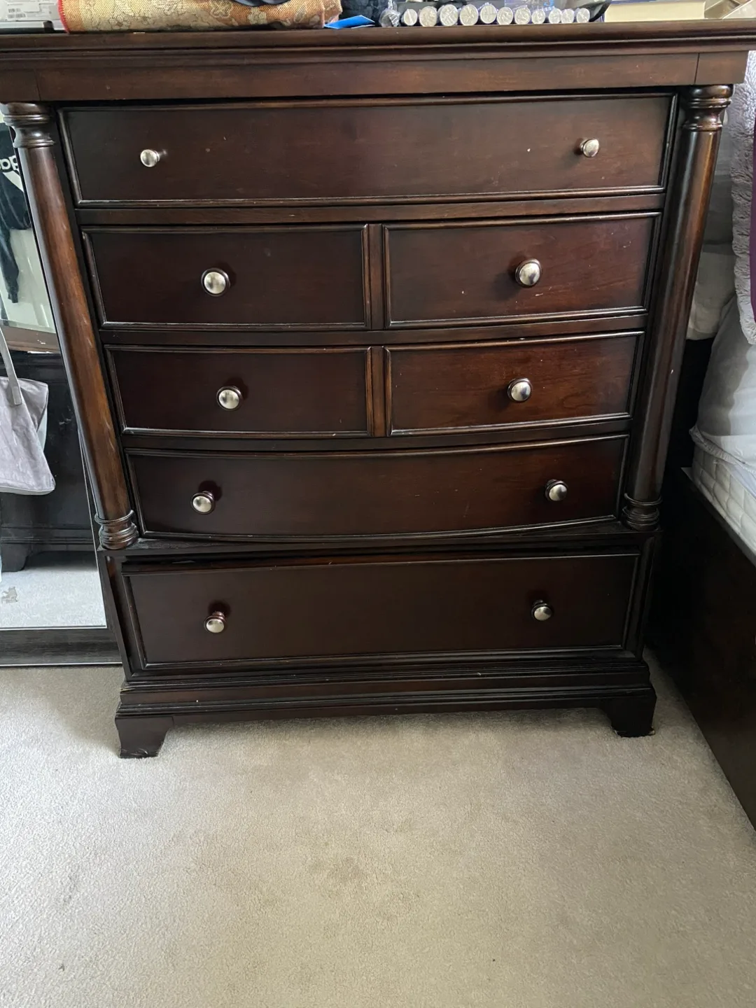 Dark Wood 6-Drawer Dresser thumbnail