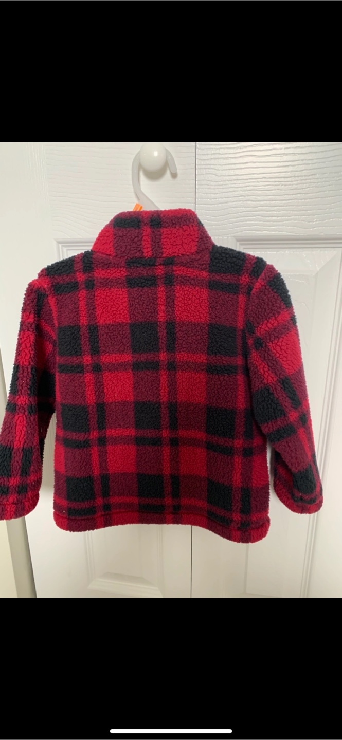 George Kids 3T Red & Black Plaid Fleece Pullover - photo 2