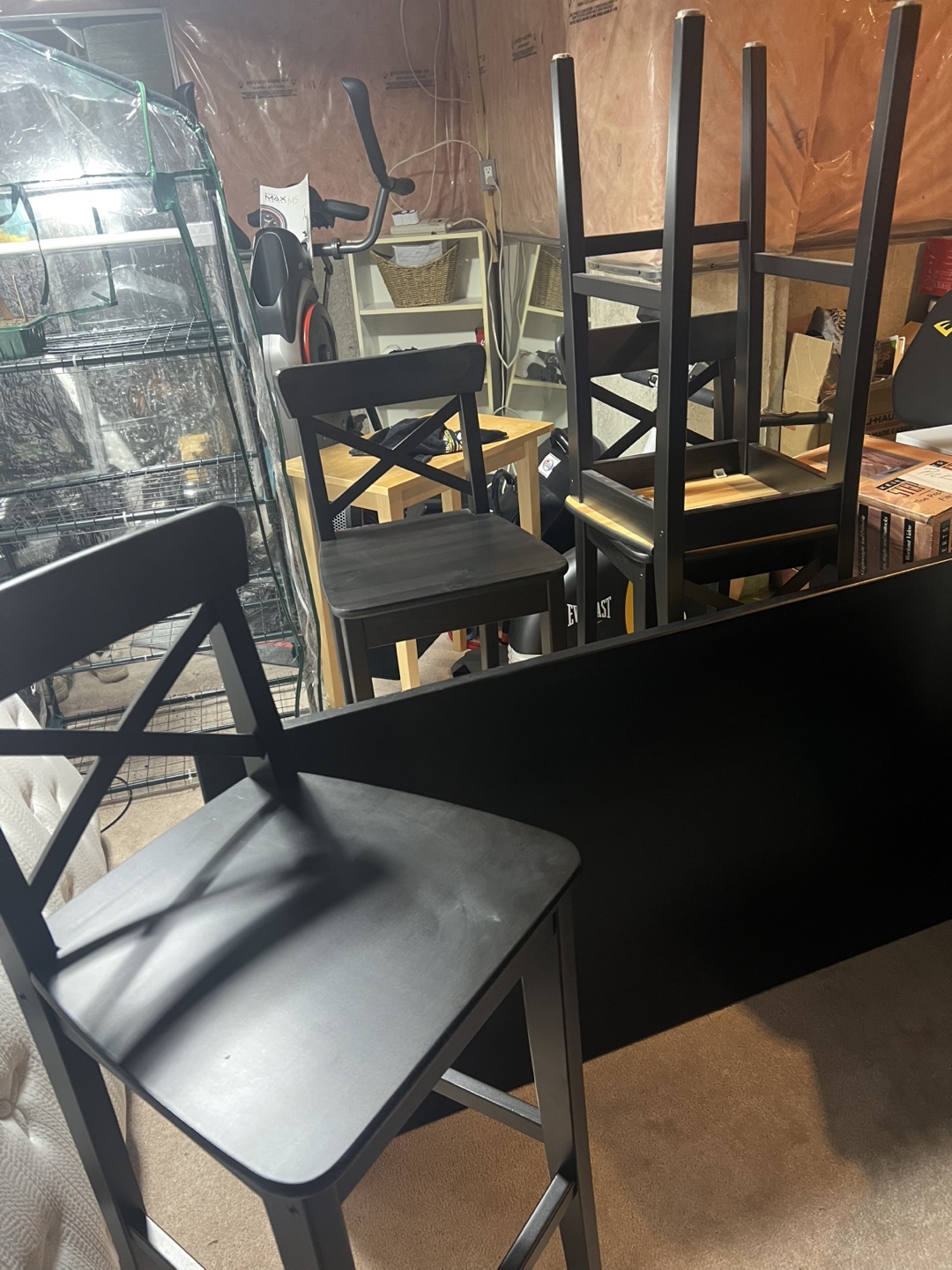 Bar-height table and 4 chairs - Black - photo 2