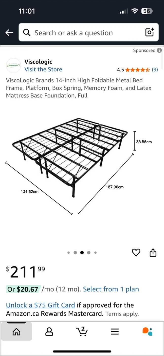 Bed Frame - Black Metal image indicator(2)
