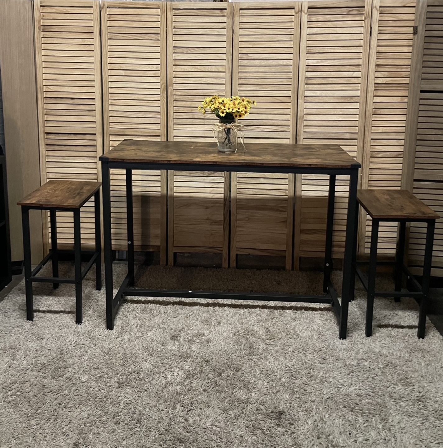 Rustic Bar Table with 2 Stools - photo 2