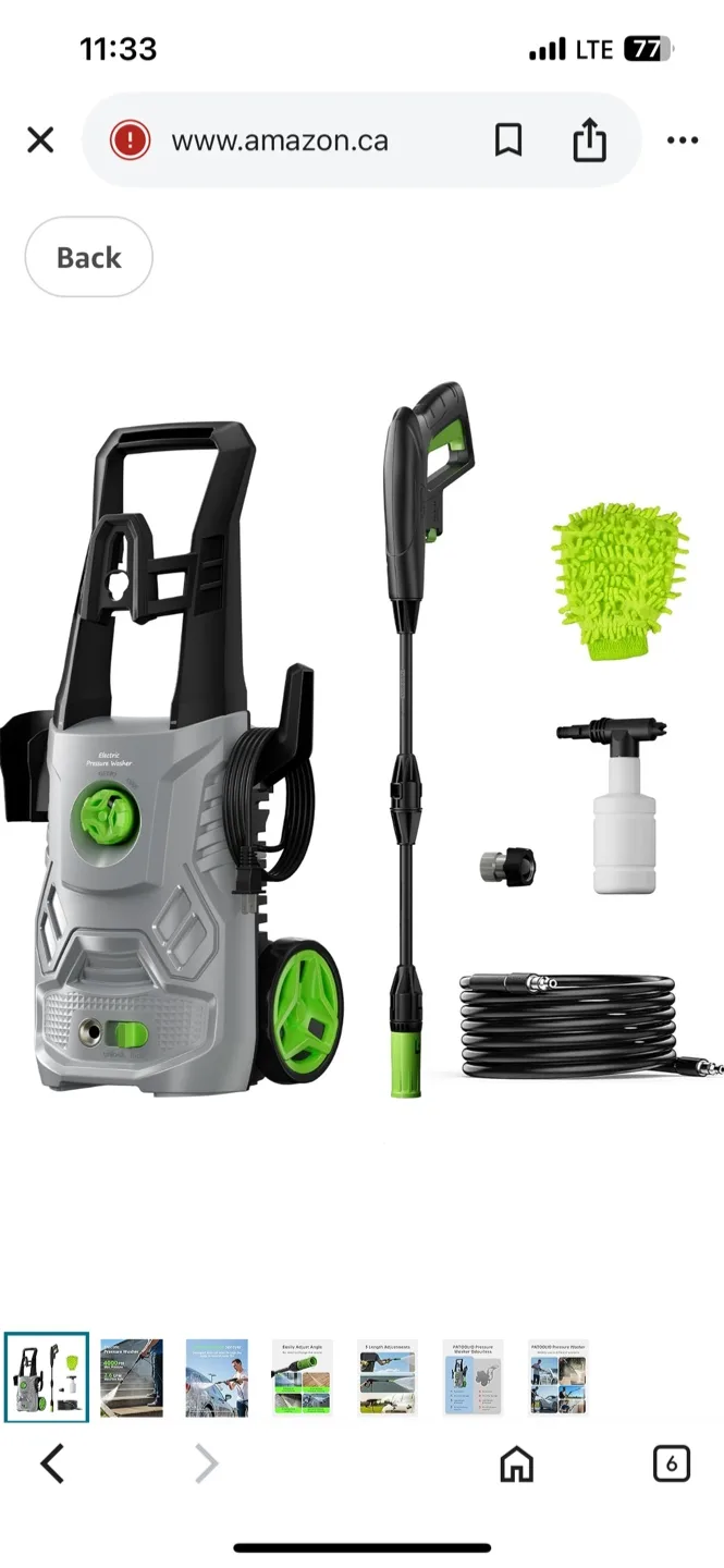 PATOOLIO 1600W Pressure Washer - NEW thumbnail