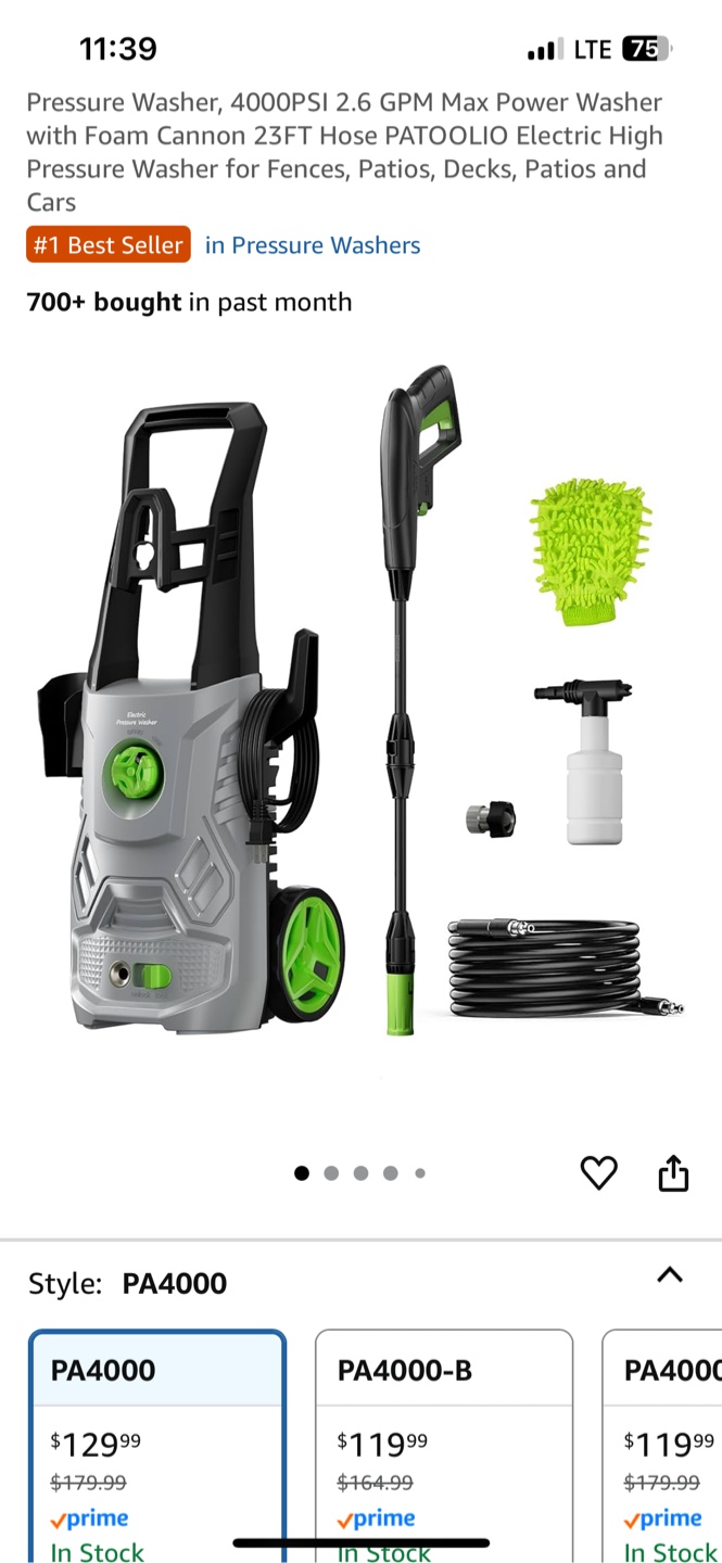PATOOLIO 1600W Pressure Washer - NEW - photo 2