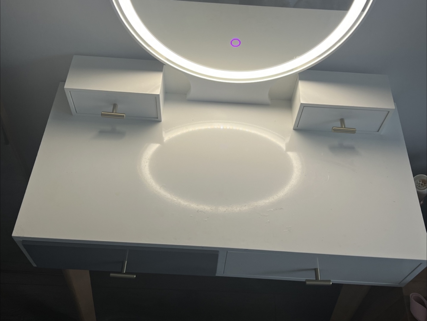 Vanity Table with LED Lighted Mirror - photo 2