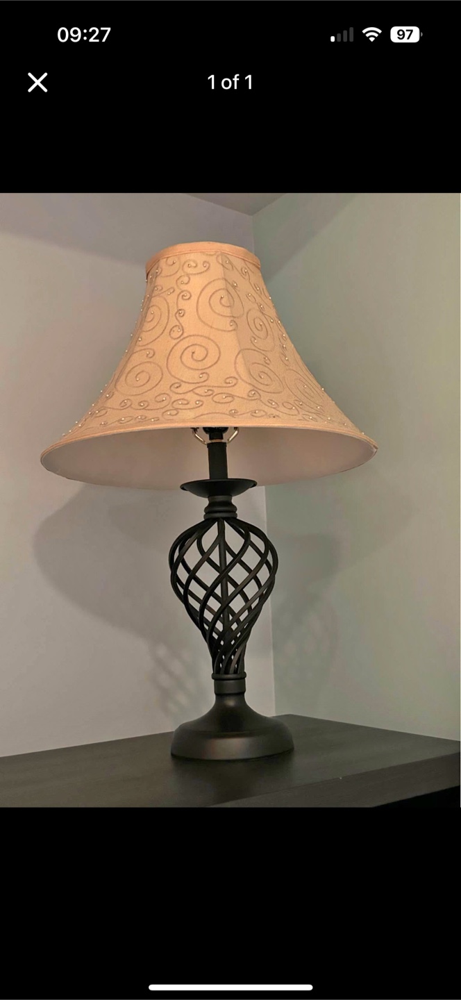 Table Lamp with Beige Shade