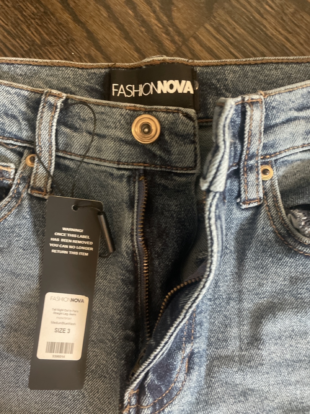 Fashion Nova Tall Straight Leg Jeans - Size 3 - photo 2