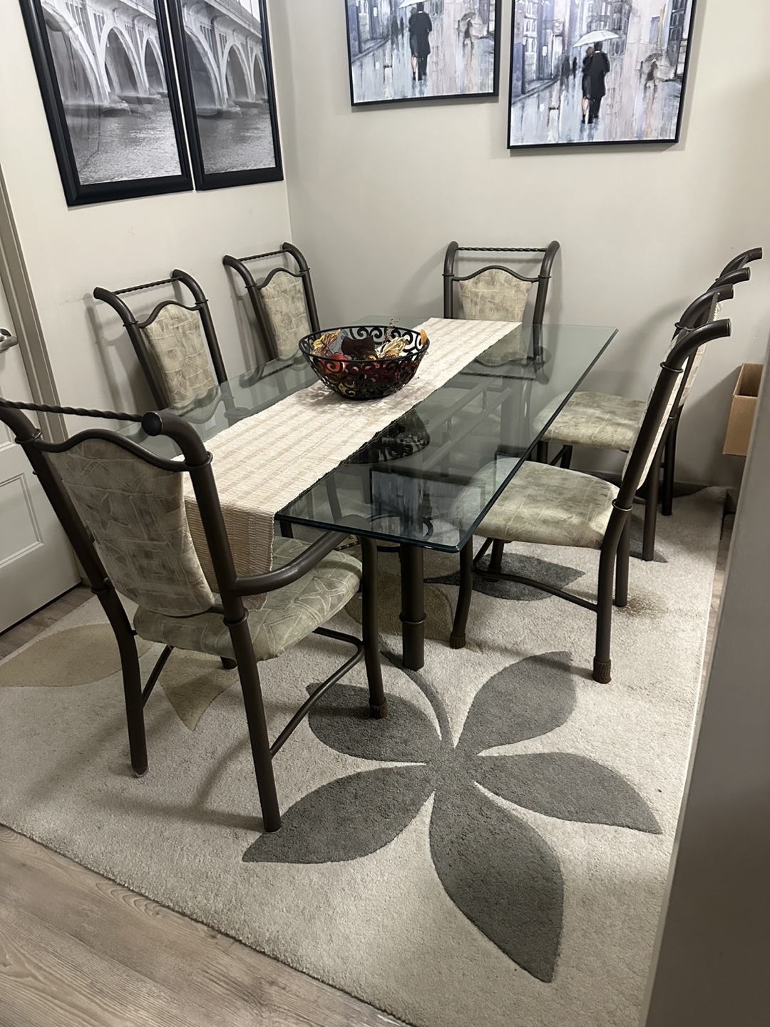 Stylish Modern Dining Set – 6 Chairs + Heavy Glass Top - photo 2