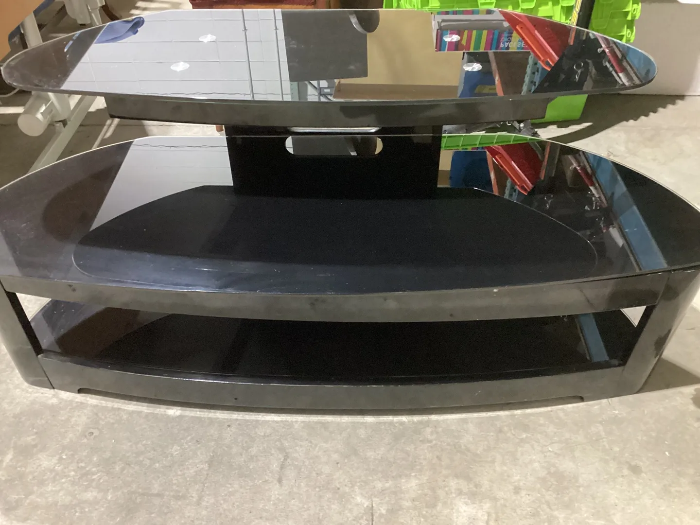 TechCraft BW5126B TV Stand - Black Glass thumbnail