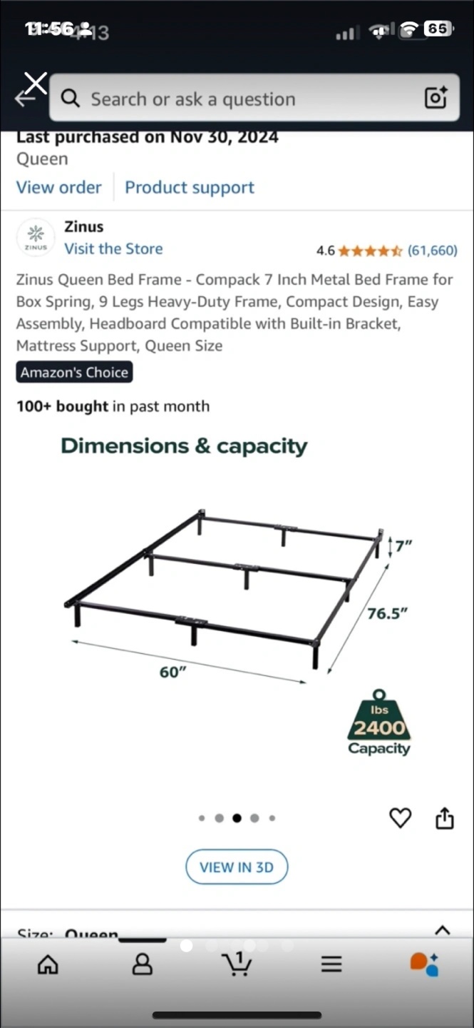 Zinus Queen 7-Inch Metal Bed Frame - Compact - photo 2