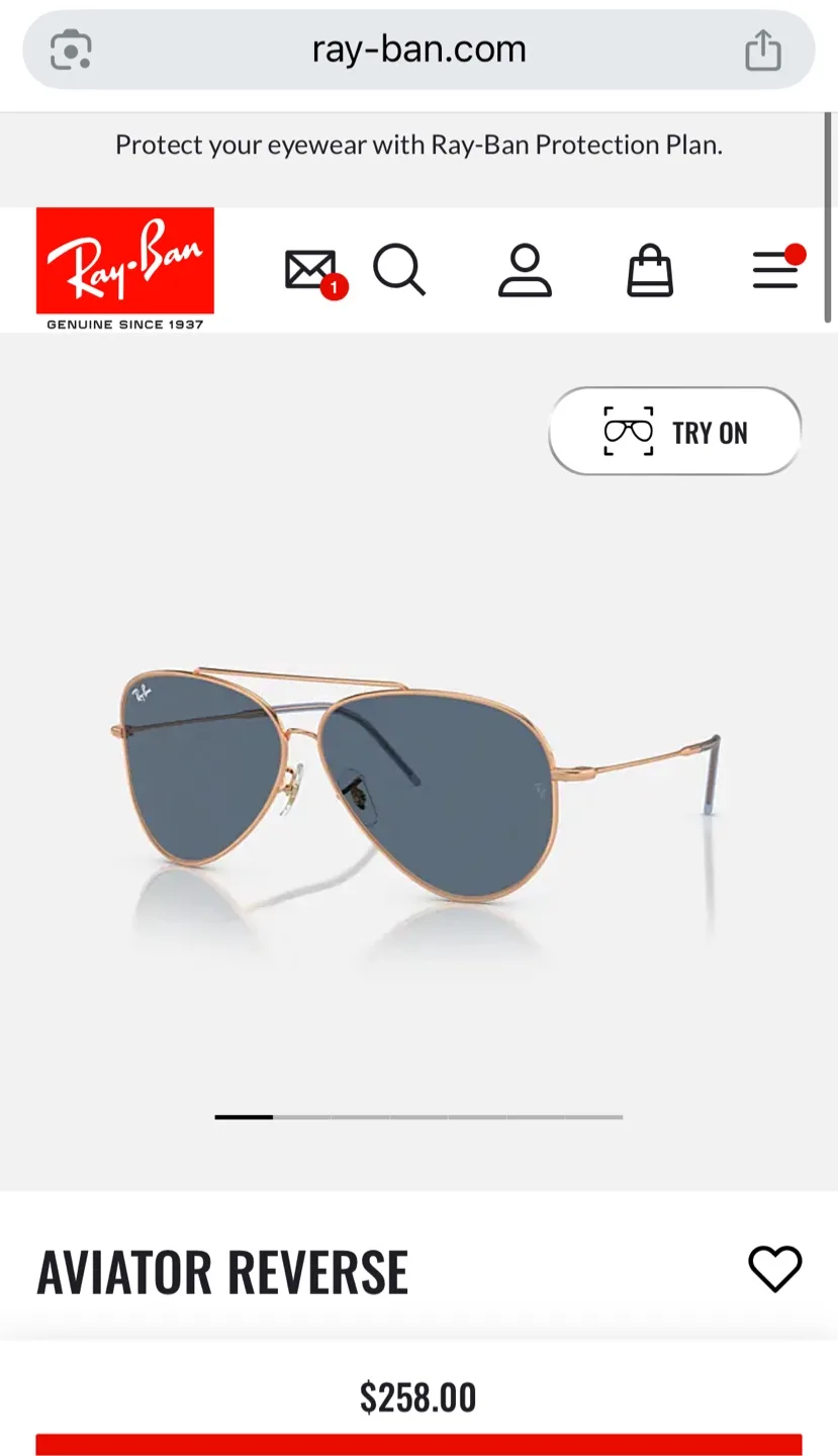 NIB Ray-Ban Aviator Reverse, Rose Gold /Blue. MADE IN ITALY image indicator(2)