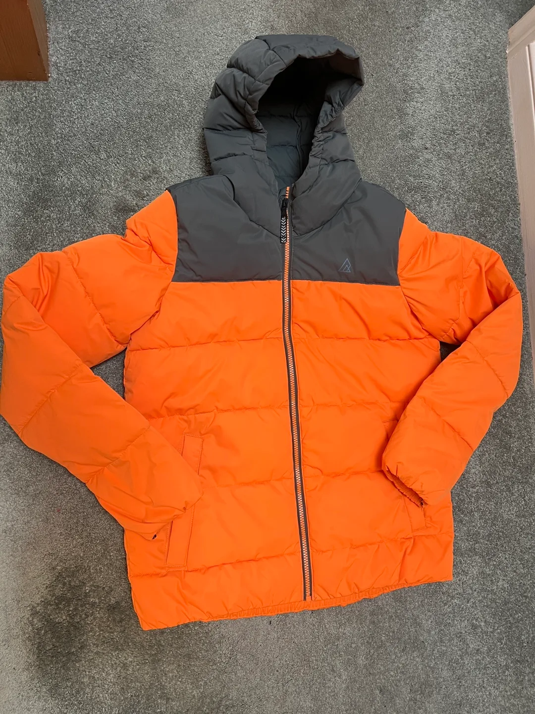 Ripzone Puffer Jacket - Orange & Grey thumbnail